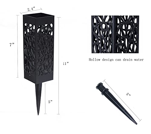 2 Sets Artificial Cemetery Flowers with 2 Long Nail Vases, Outdoor Grave Decorations Q357288