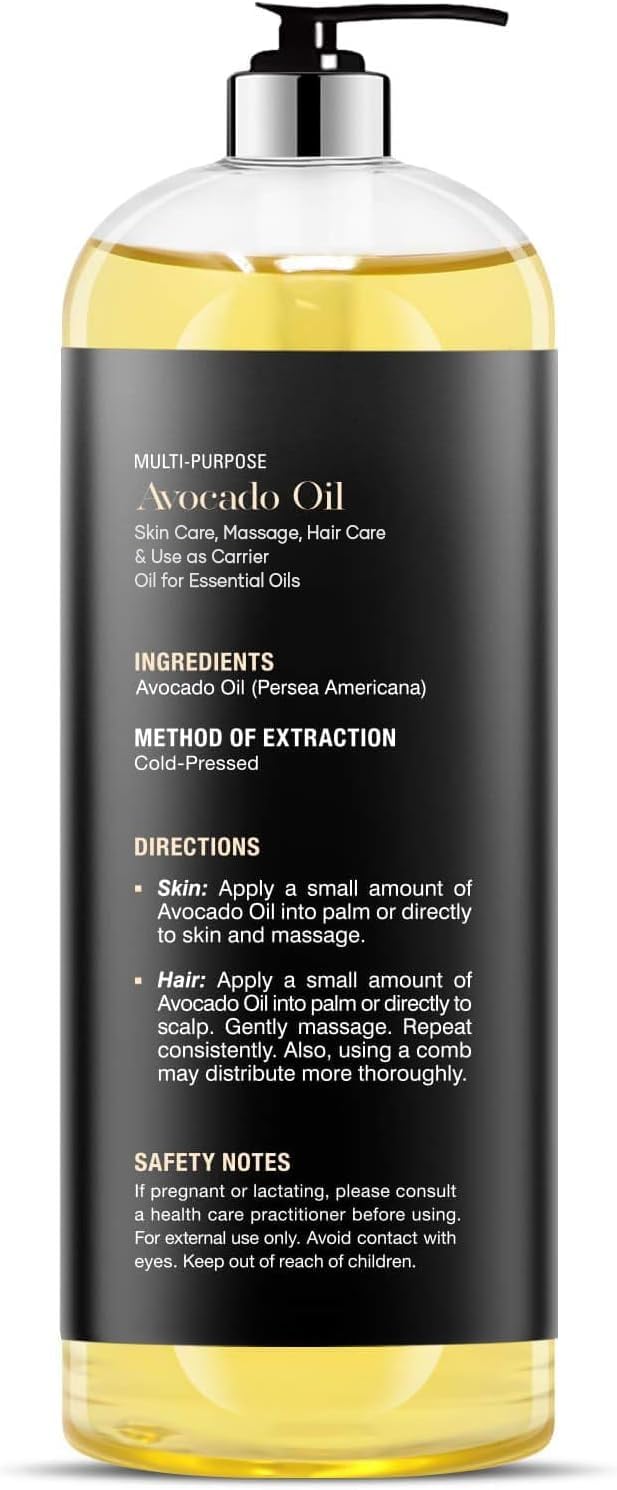 Avocado Oil, Cold-Pressed, for Skin, Hair, and Massage B273466
