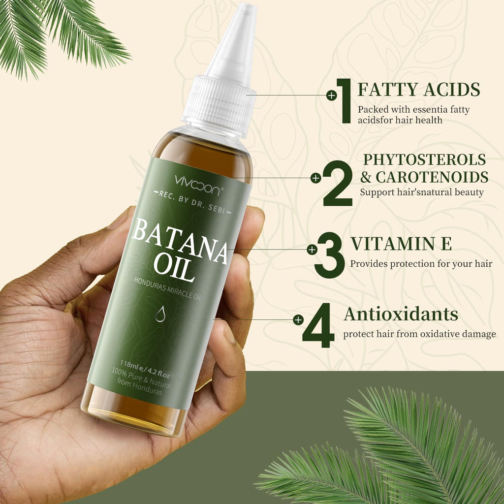 Batana Oil for Hair Growth, Pure Natural Raw Oil from Honduras, 4.2oz X5252