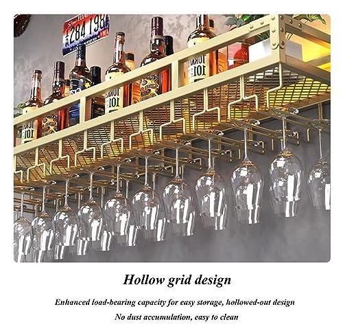Floating Shelves with Wine Rack and LED Light E676617