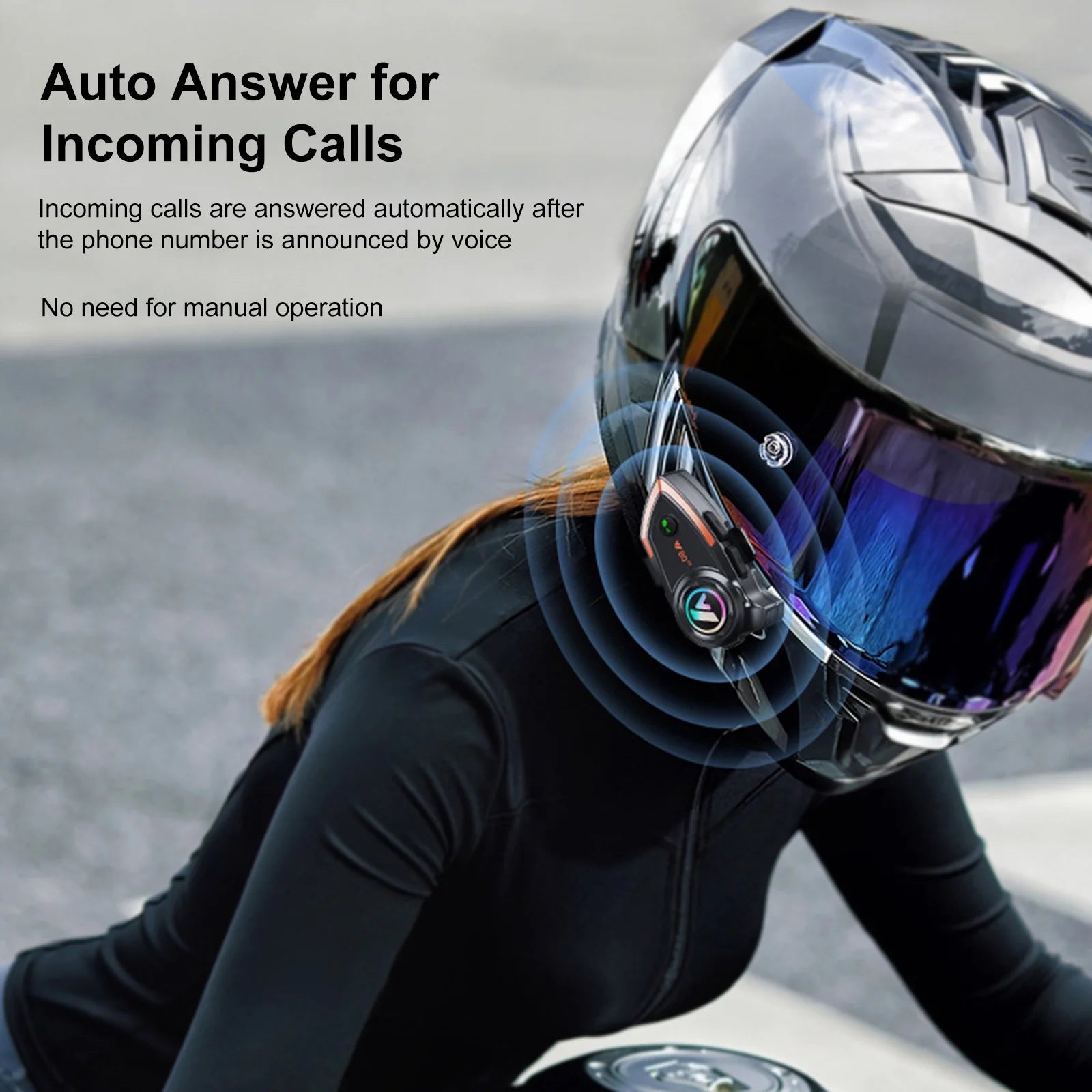 Wireless Helmet Headset with Noise Reduction, IP67, 1000M Range V7227