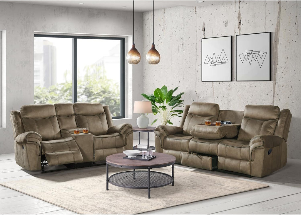Sofa & Loveseat Living Room Set in Brown A540935