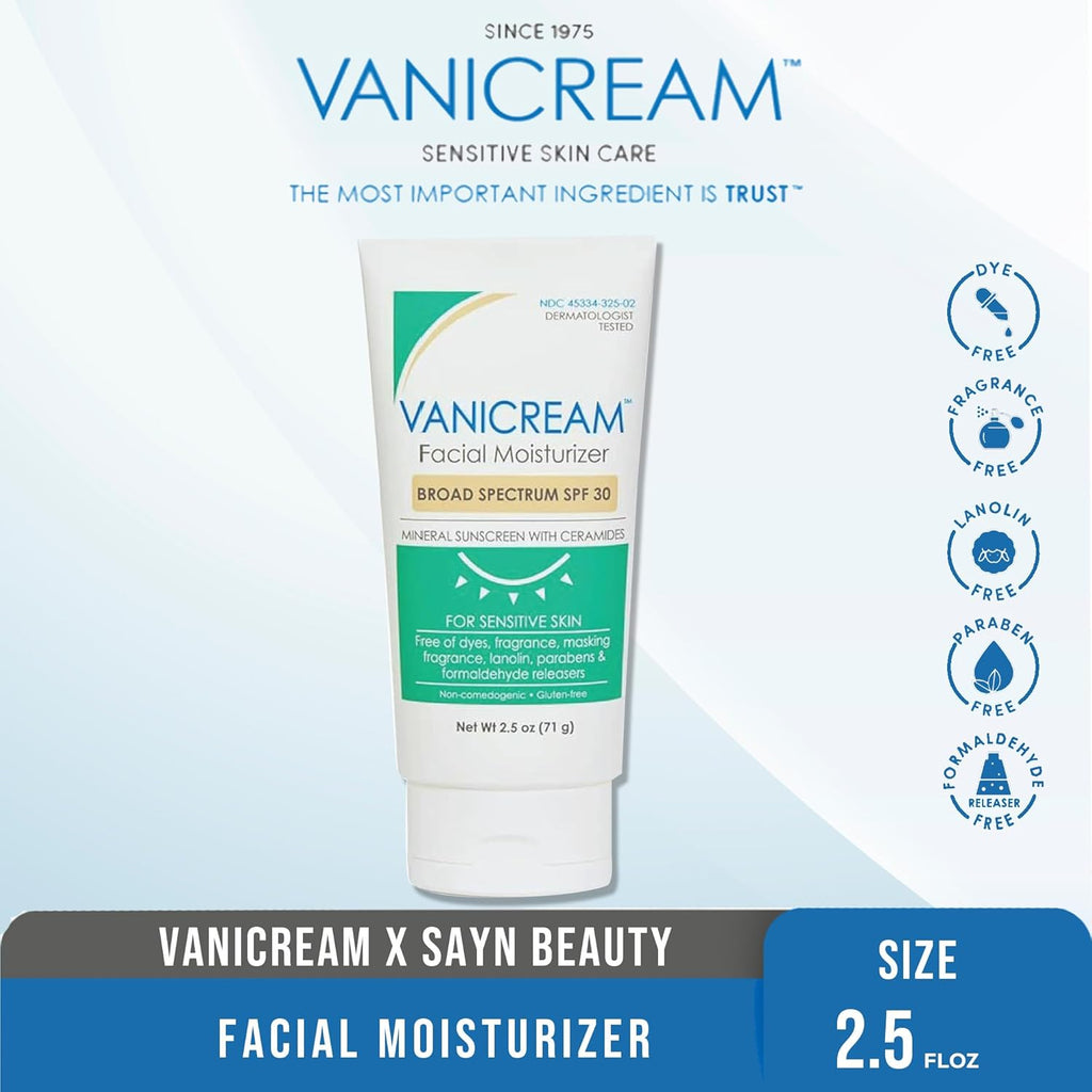 Facial Moisturizer with SPF 30 for Sensitive Skin, 2.5 Fl Oz (Pack of 2) Y149