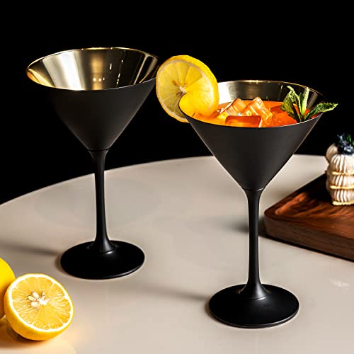 8 Ounce Copper Tone Martini Glasses, Set of 2 O84939