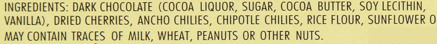 Dark Chocolate with Chilies and Cherries, 3.2 oz, 12-Pack E855