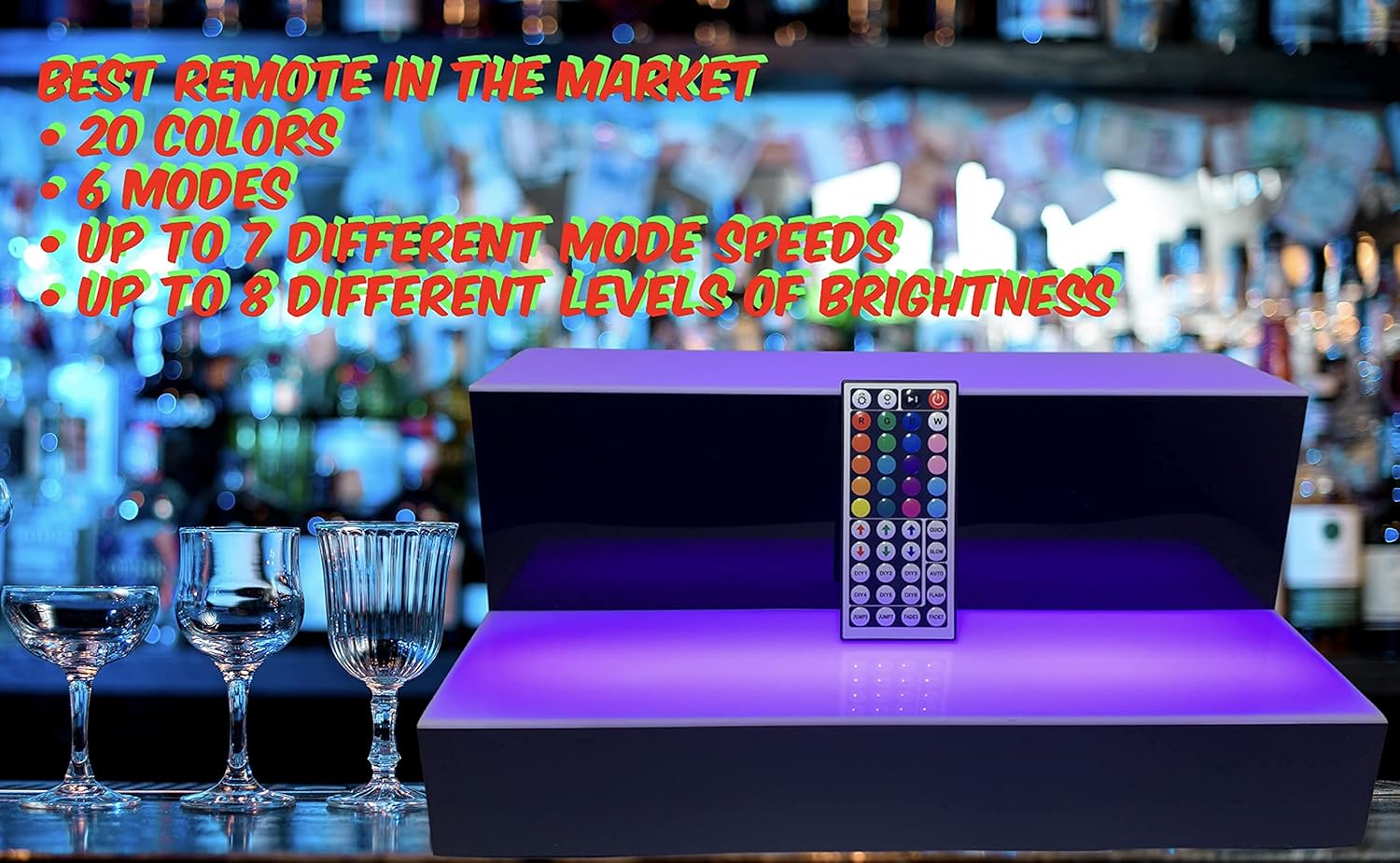 LED Bottle Display Shelf with Multicolor Light W37922