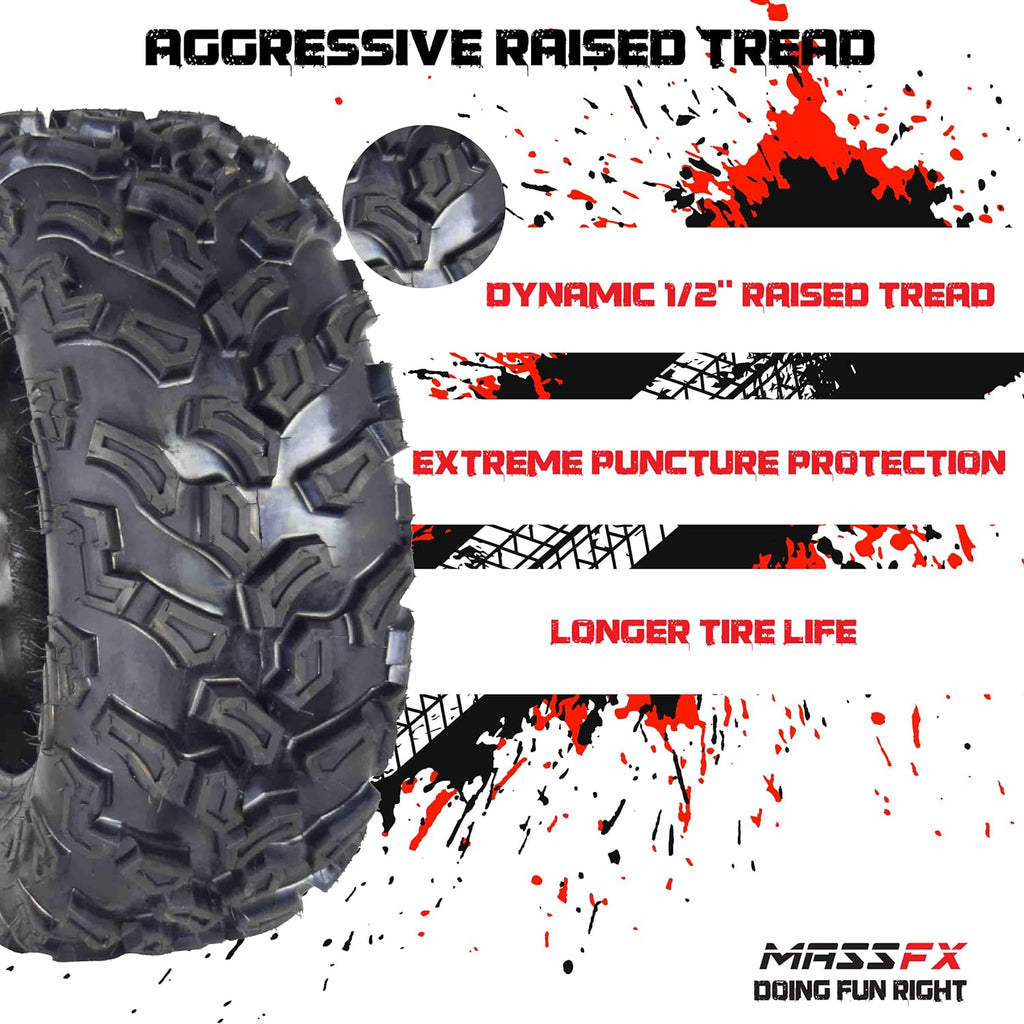 25x8-12 25x10-12 ATV UTV All-Terrain Tire Set 6 Ply Tubeless J457