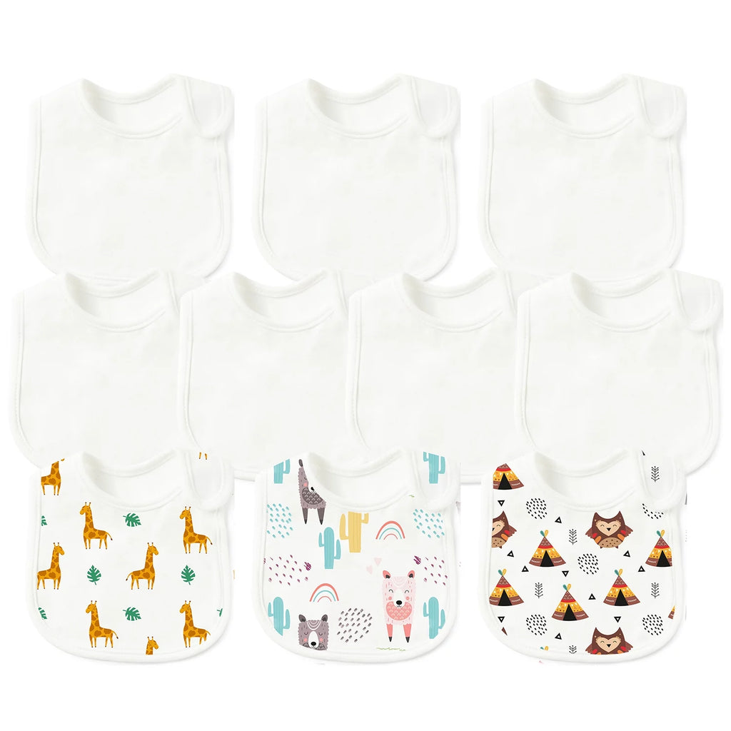 Sublimation Baby Bibs White Cotton Waterproof Blank DIY L694276