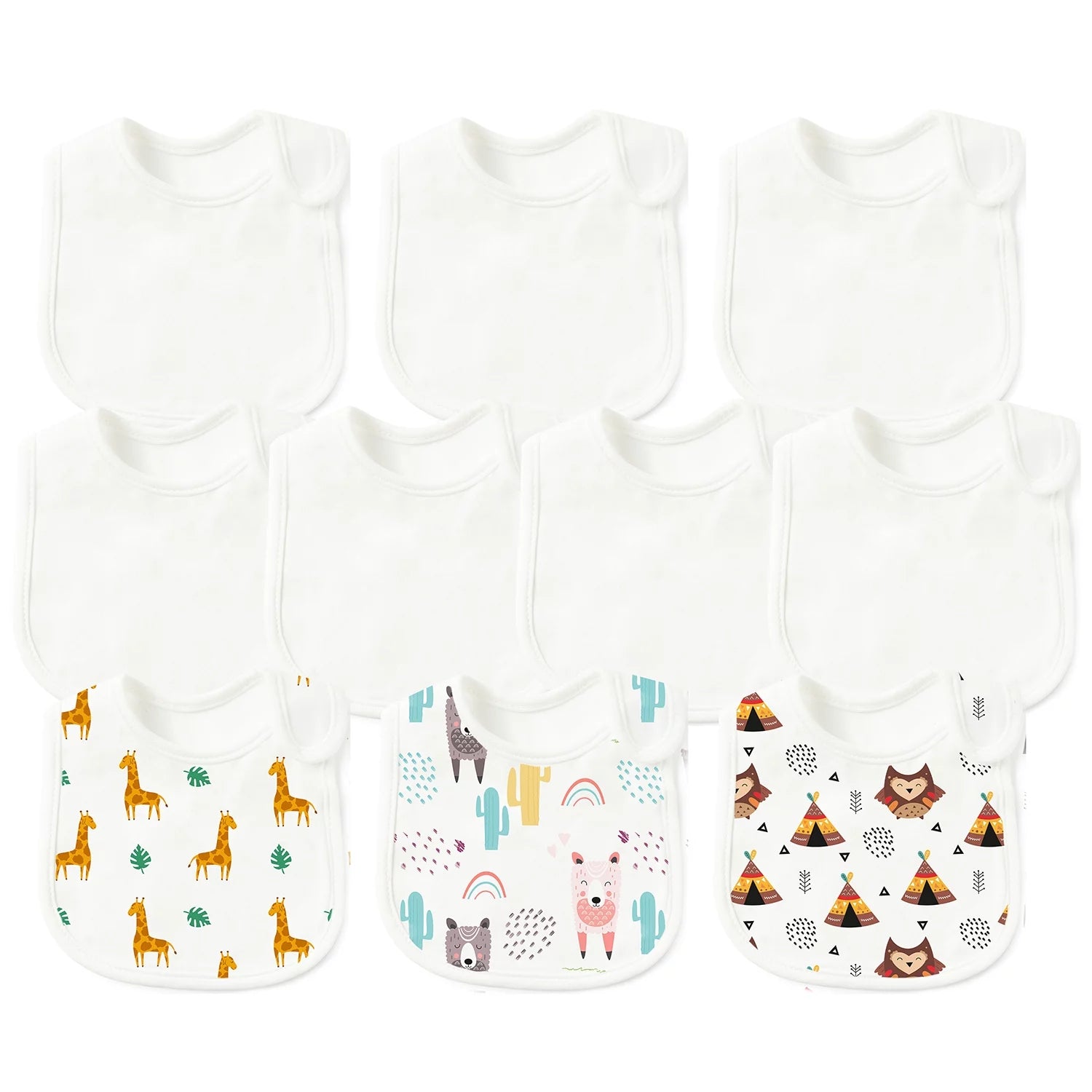 Sublimation Baby Bibs White Cotton Waterproof Blank DIY L694276