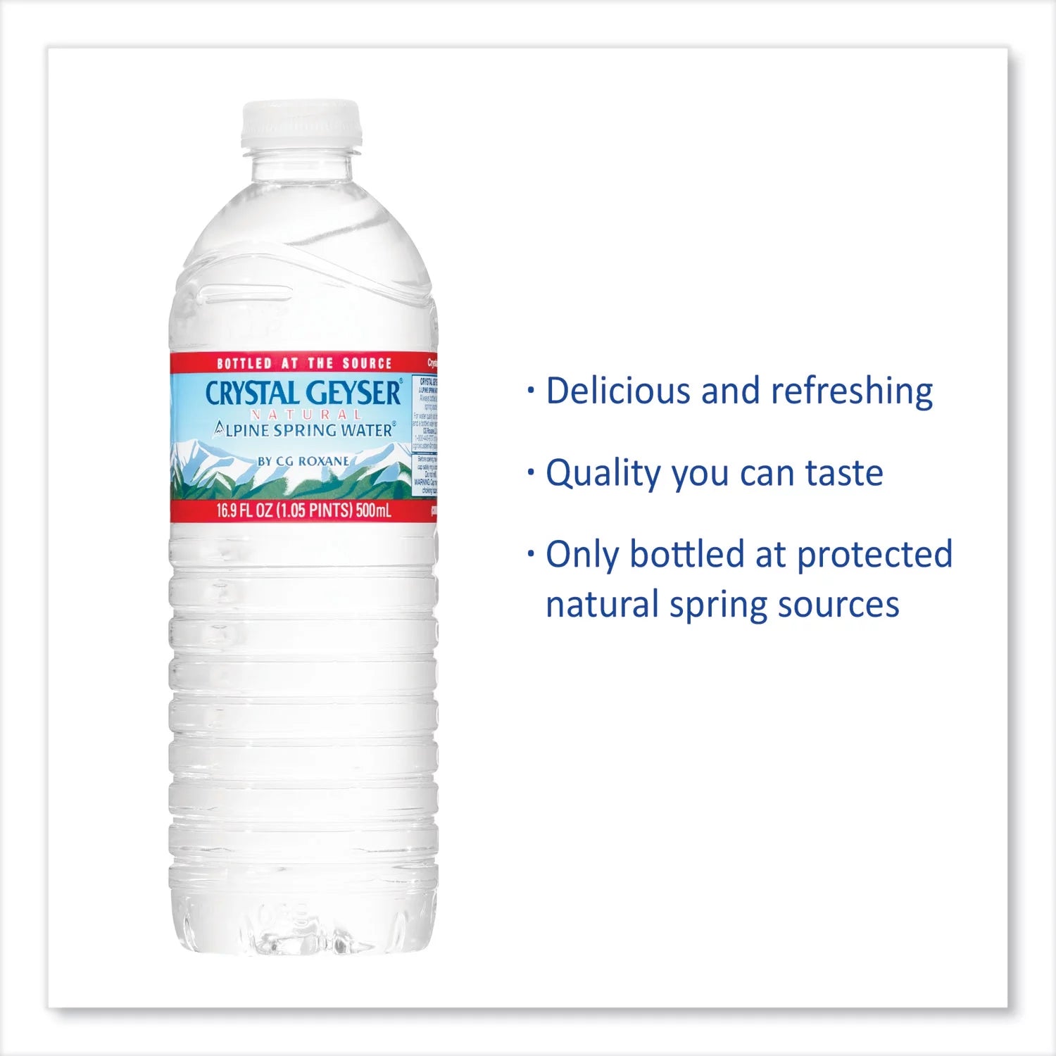 Crystal Geyser Alpine Spring Water, 16.9 oz, 24 Pack U5376