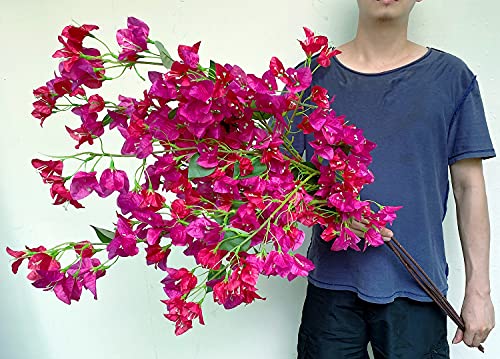 Silk Bougainvillea Branches Faux Floral Stems 45" for Wedding Centerpieces E9822