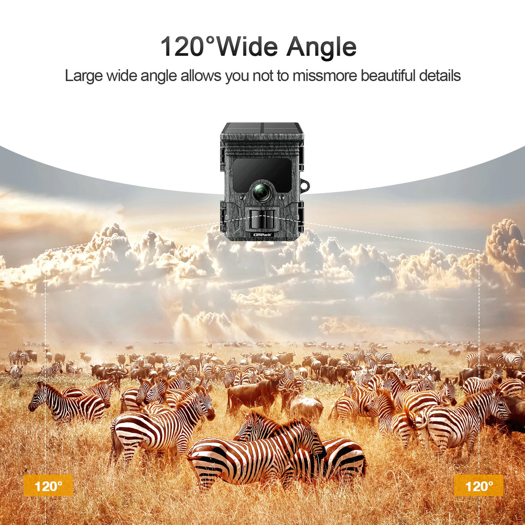 Solar Powered Trail Camera 4K 48MP WiFi Game Camera with Night Vision E29306