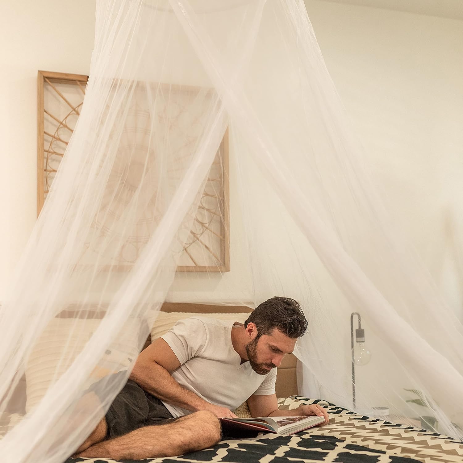 King Size Mosquito Net for Bed - Ultra-Large Fine Mesh, Easy Installation, Machine Washable F3705