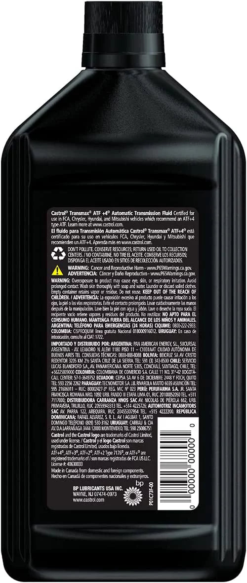 Automatic Transmission Fluid, 1 Quart, Case of 6 G7409