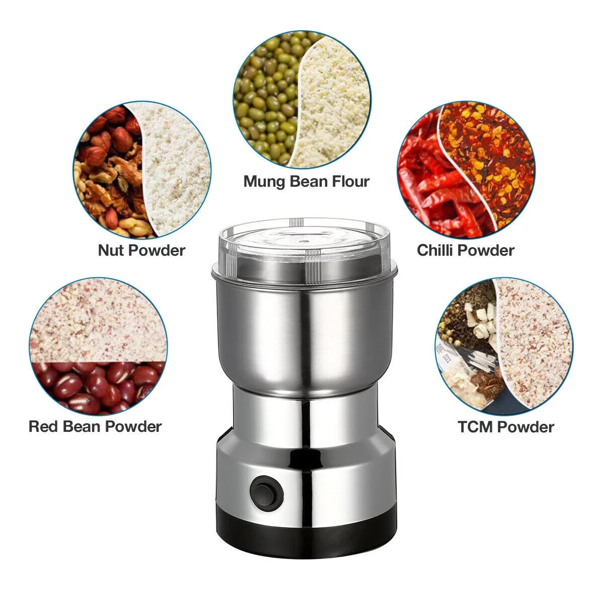 Stainless Steel Electric Coffee Grinder for Beans, Spices & Nuts D2808