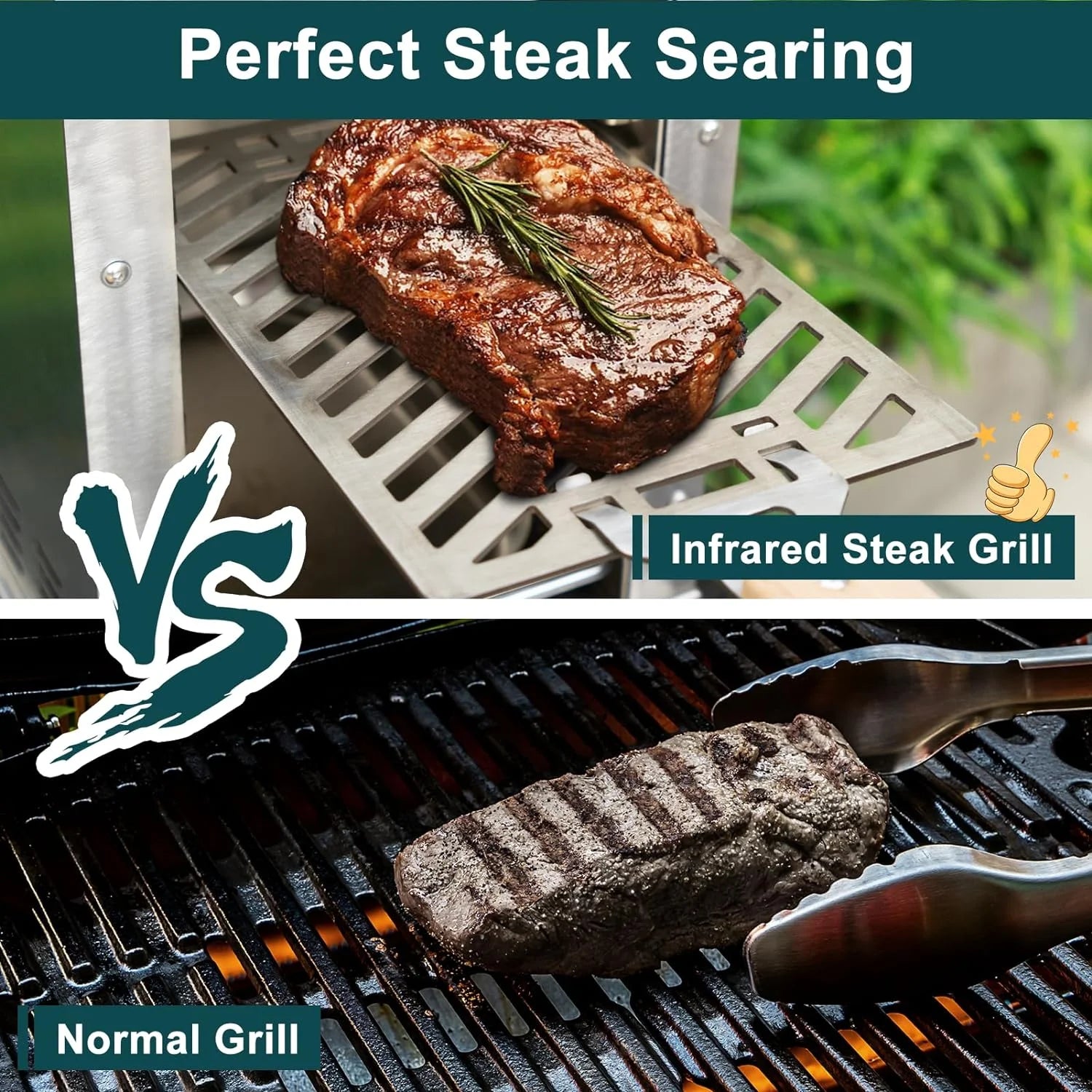 Outdoor Propane Gas Grill with Infrared Technology, Portable Stainless Steel O98252