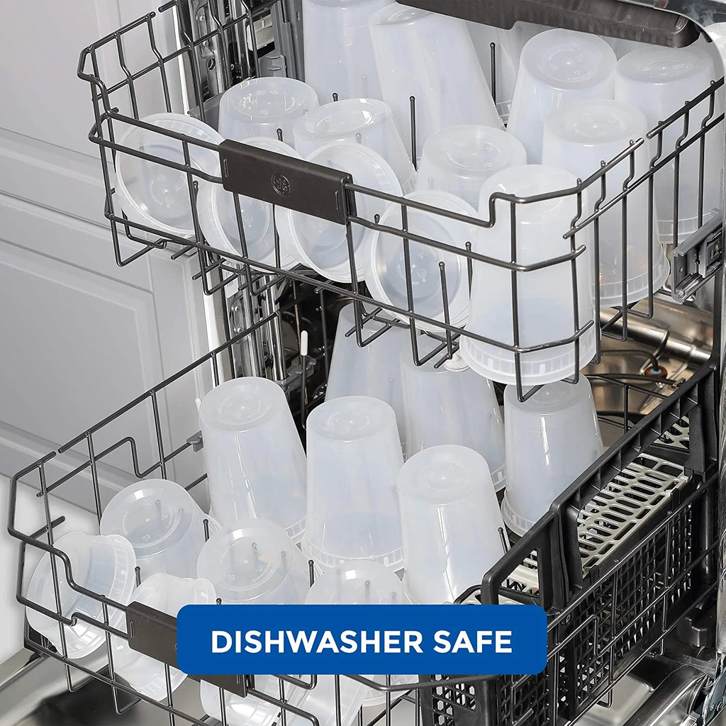 64oz Deli Containers with Leak-Proof Lids, Stackable, Microwave-Safe, Set of 50 H727162