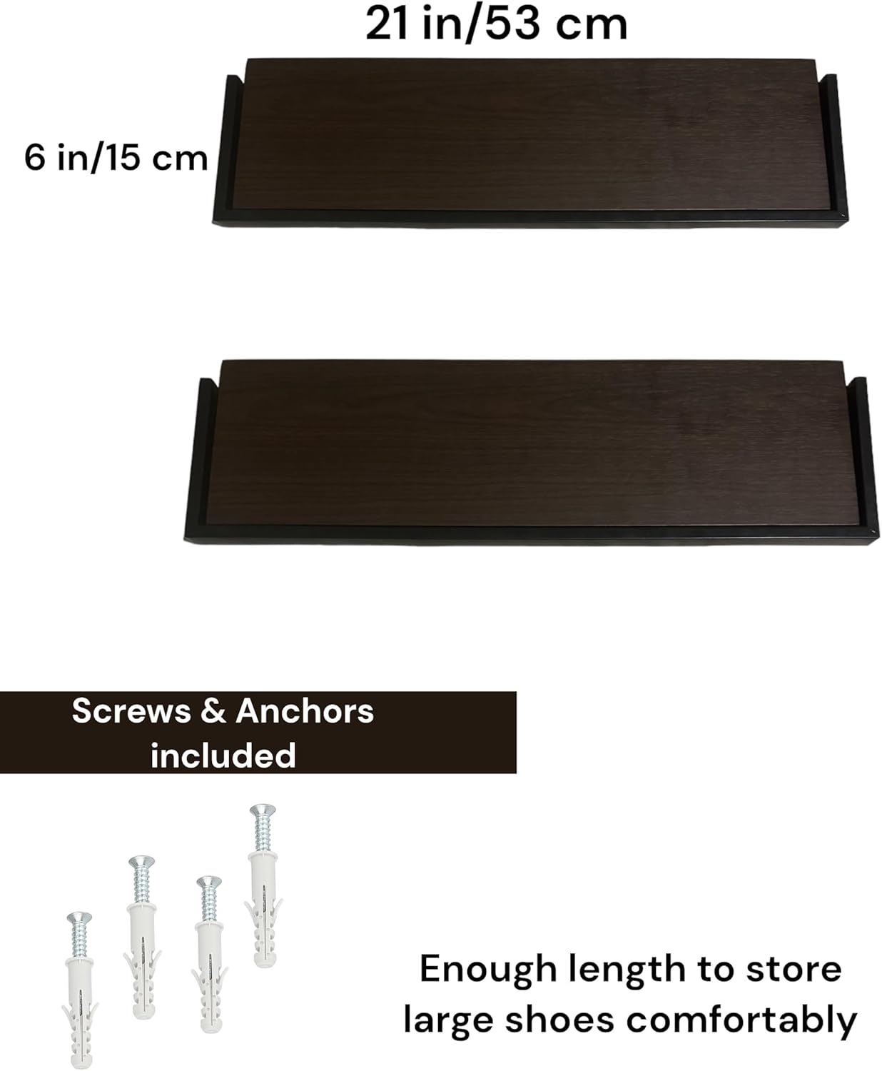 Wall Shoe Rack Set of 2, Wall Mounted Shoe Organizer for Small Spaces S20532