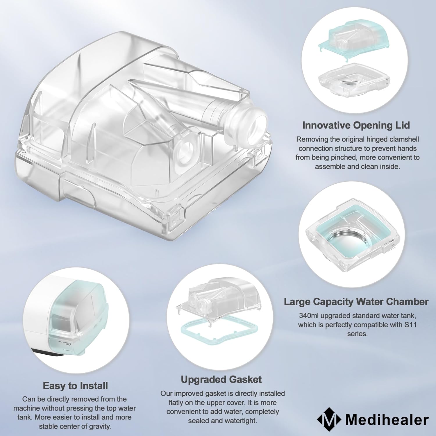 Water Chamber for Air Sense 11, Humidifier Tub, 380ml, Transparent N27290