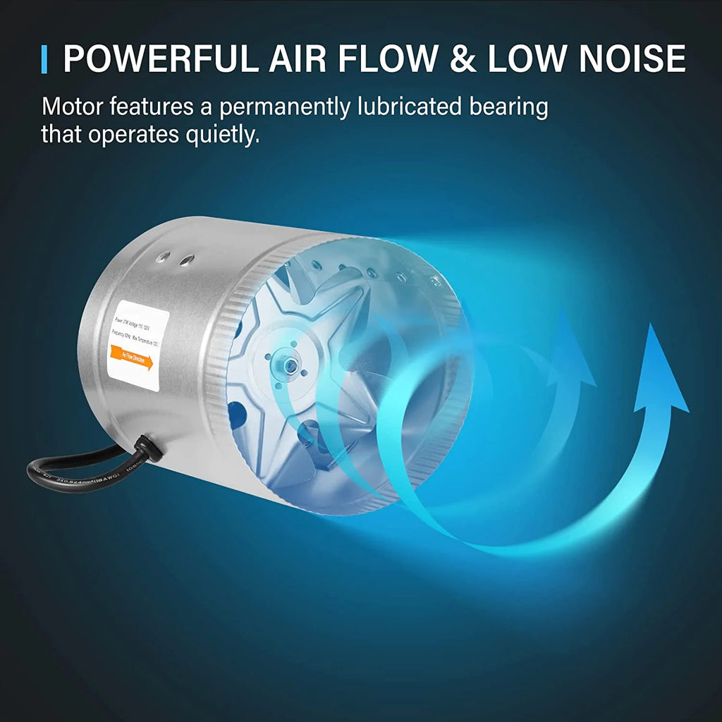 6 inch 240 CFM Inline Duct Fan with Low Noise for HVAC Ventilation M5853
