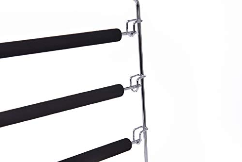 Multi-Pants Hangers with Non-Slip Foam Padding, Space-Saving Metal Design, Swivel Hook X1533