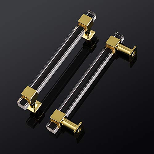 Cabinet Pulls 5 Inch Hole Center Gold Acrylic Drawer Handles S447723