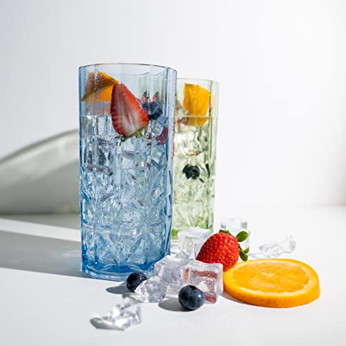Shatterproof Tritan Tall Tumbler Set of 4, 18oz, BPA Free, Dishwasher Safe G846