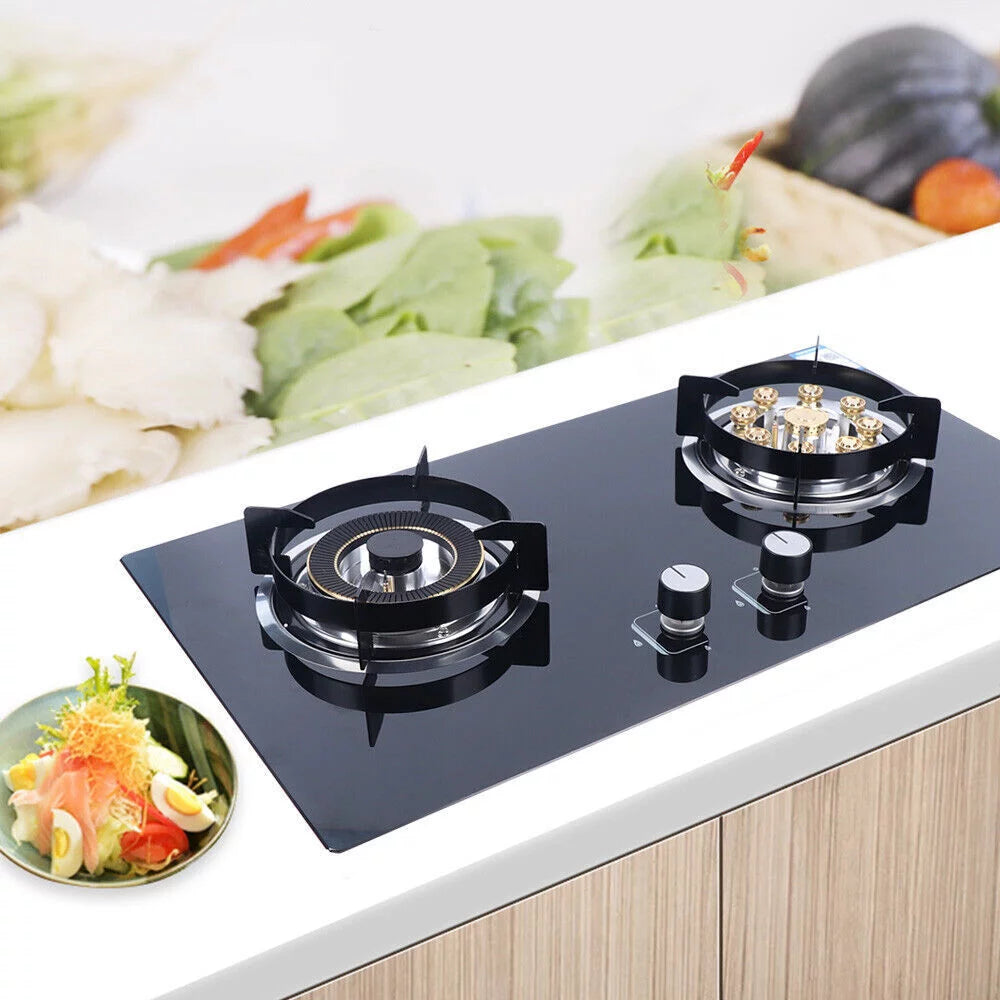 2-Burner Built-In Gas Cooktop with Tempered Glass Z132