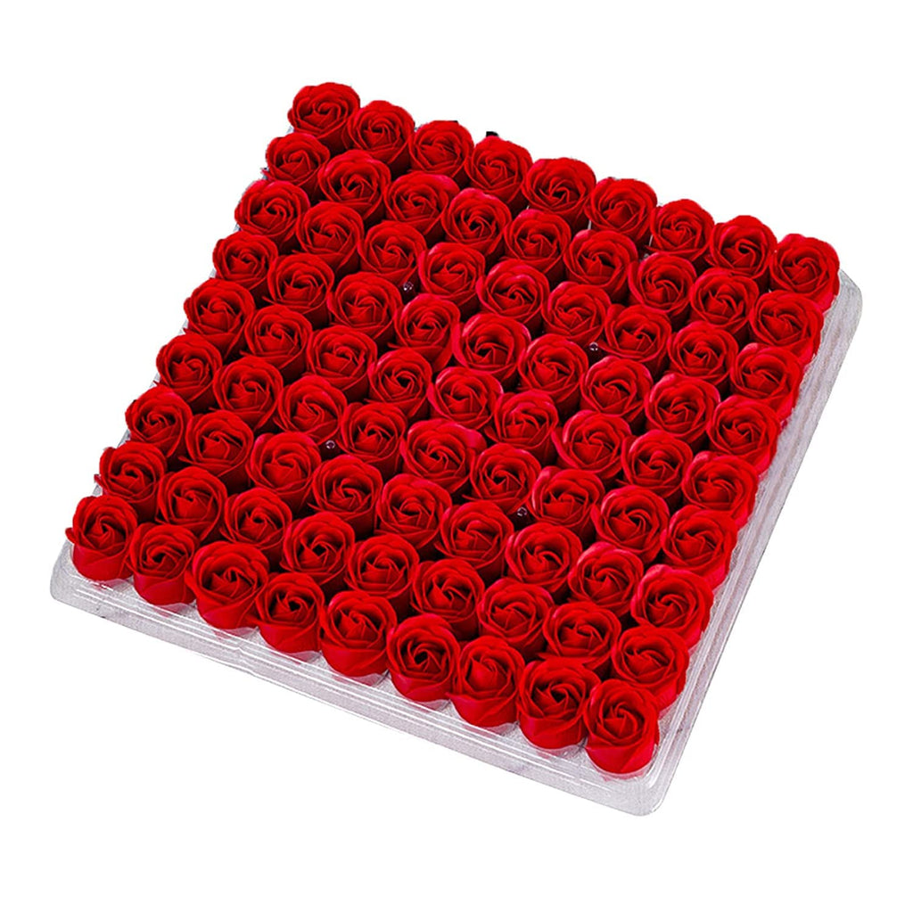 81Pcs Bath Soap Rose Flower,Scented Soap Rose Petals Body Soap for Valentine's Day, Wedding, Anniversary, Birthday, Mothers Day, Gifts for Her Red