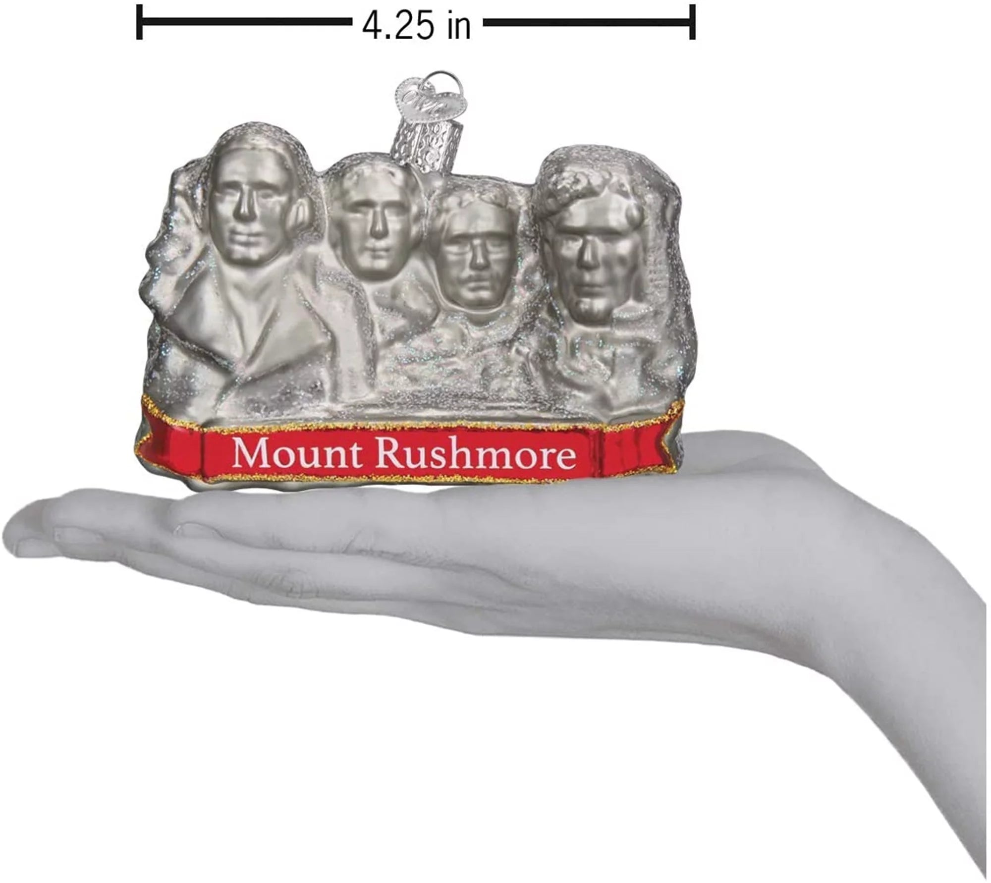 Mount Rushmore Glass Blown Christmas Ornament X1648