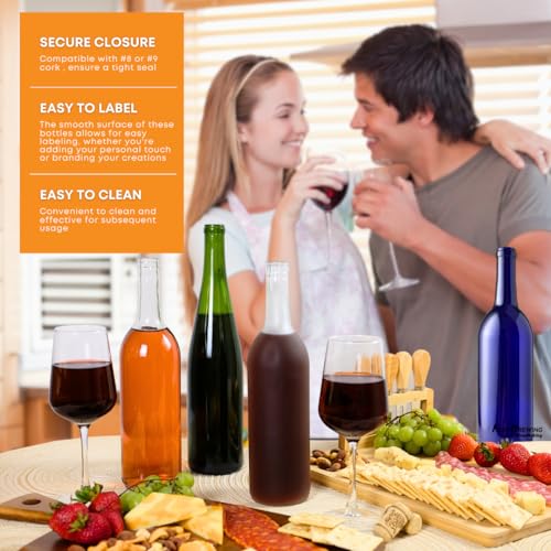 12 Clear Bordeaux Wine Bottles, 750 ml O7311