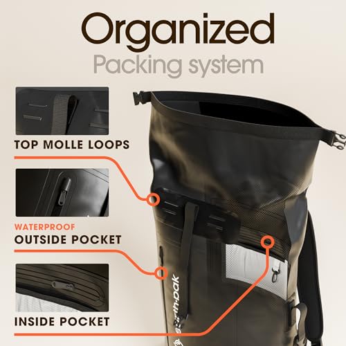 Waterproof Hiking Backpack with Roll-Top Closure, 35L C19873