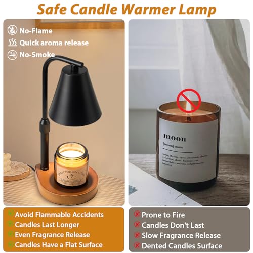 Candle Warmer Lamp with Timer, Adjustable Height, Dimmable, White P86604