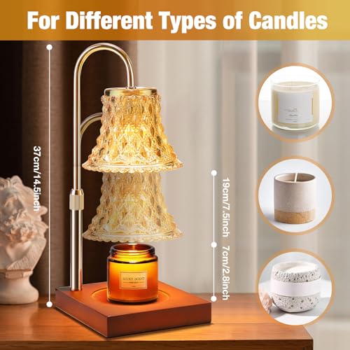 Candle Warmer Lamp with Timer & Dimmer, Adjustable Height, 2 Bulbs W99190
