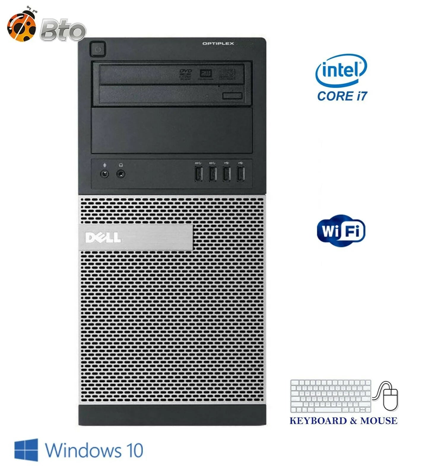 Gaming Desktop Tower PC Intel Core i5 16GB RAM 1TB HDD 22 inch Monitor GT 1030 WiFi DVD Windows 10 U3181