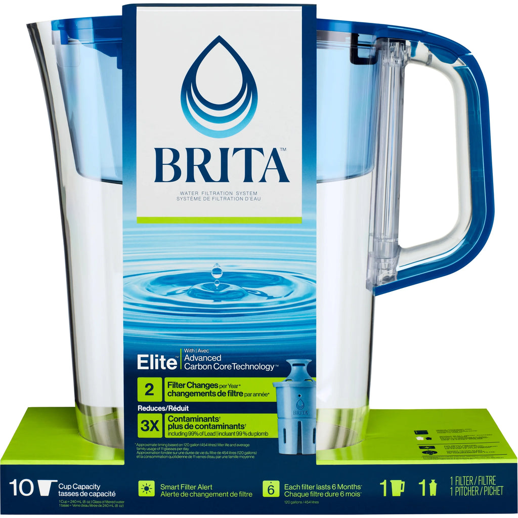 Large 10 Cup Water Filter Pitcher with 1 Elite Filter Z1832