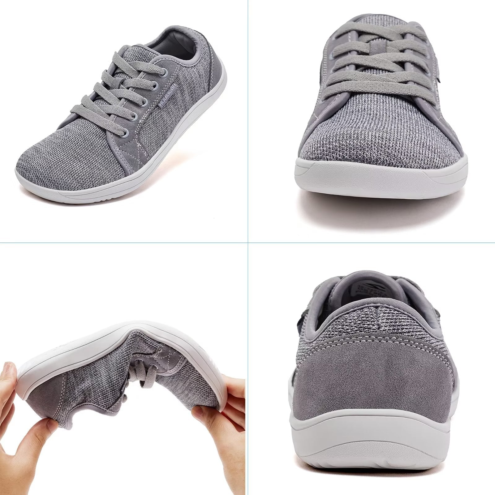 Men's Wide Toe Box Barefoot Shoes Casual Zero Drop Light Gray A67059