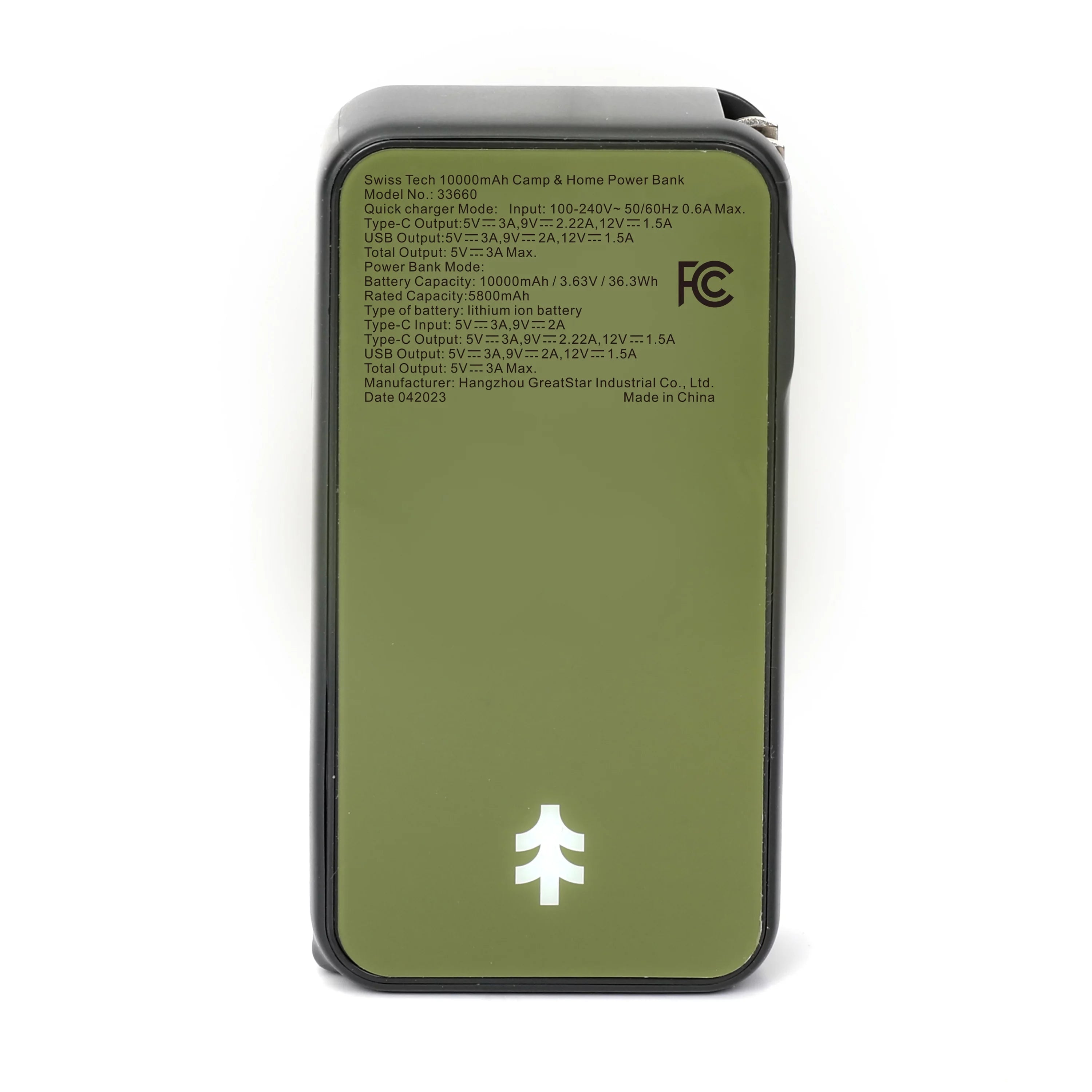 10000 mAh Portable Power Bank with 20W Fast Charge and Built-in Lanyard Charging Cord D752