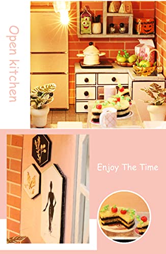 Dollhouse Miniature with Furniture Kit, Handmade DIY House Model Gift F854