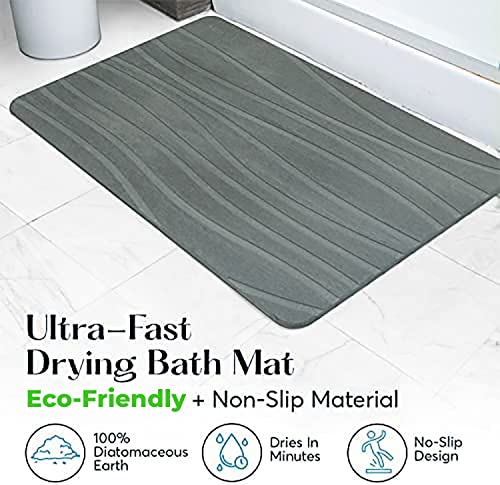 Stone Bath Mat, Diatomaceous Earth Shower Mat, Non-Slip Quick Drying P4515