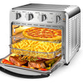 16QT Air Fryer Oven,DFITO Chef Air Fryer Toaster Oven Combo, 4 Slice Toaster Convection Air Fryer, Oil-Free, Accessories Included,Silver