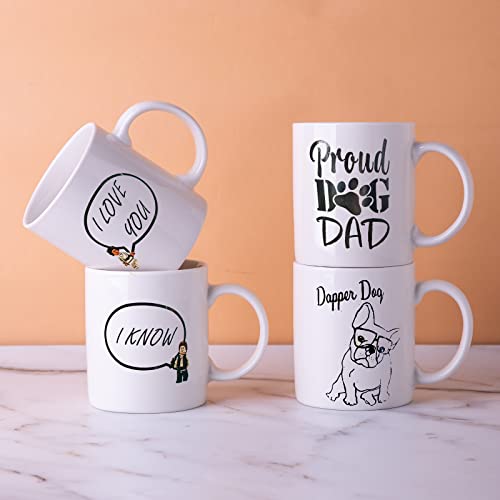 Sublimation Mugs Blank 12 OZ White Ceramic Cups, Set of 4 X211