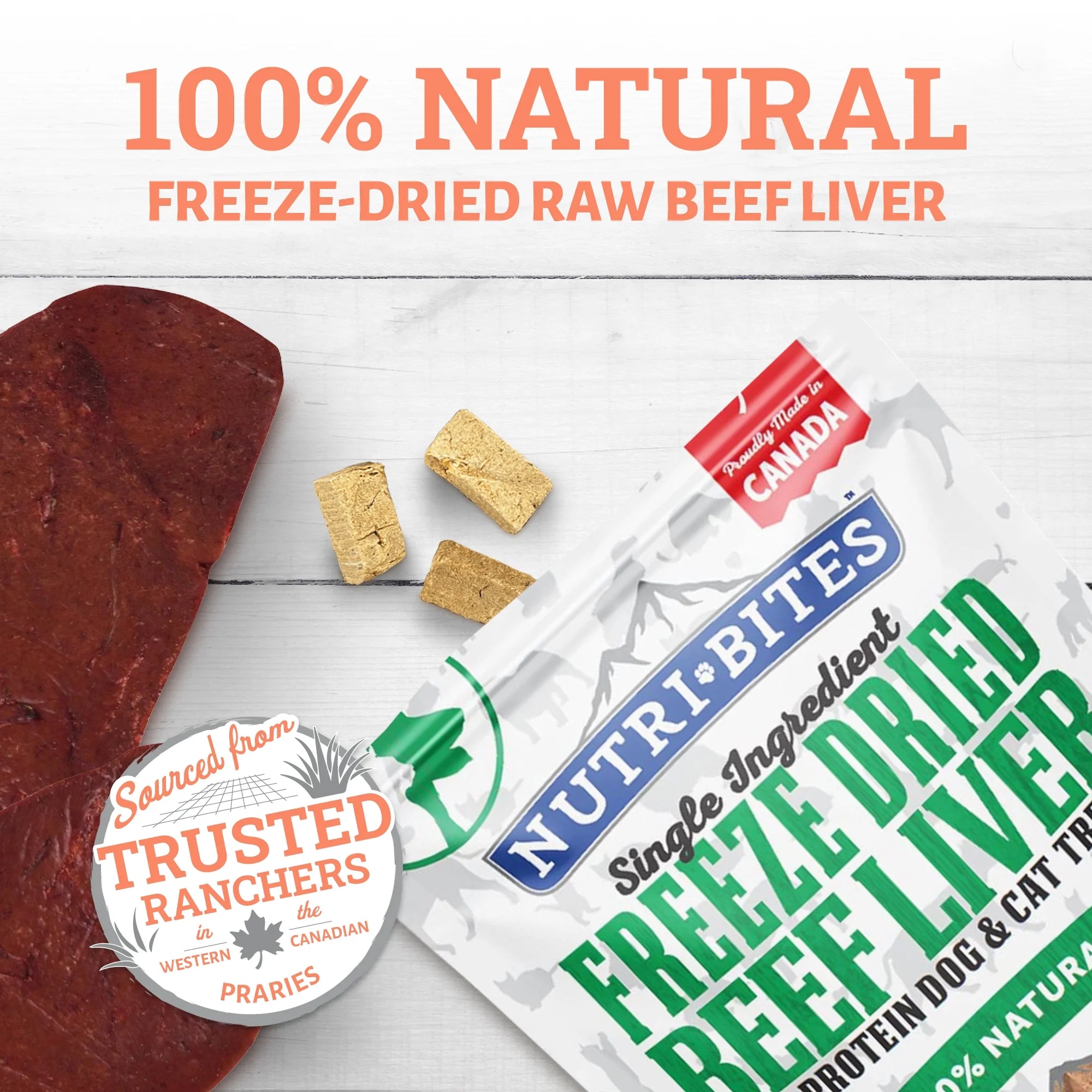 Freeze Dried Beef Liver Dog and Cat Treats, 3 Pack D6235