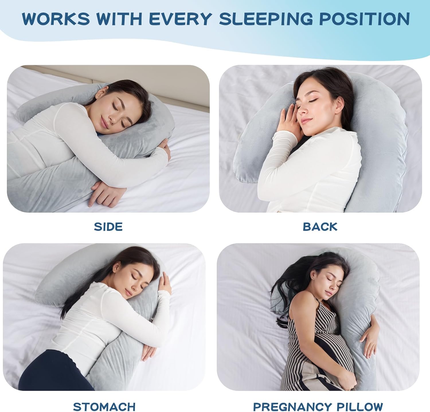 Swan Body Pillow for Adults, Adjustable Shredded Memory Foam, Side Sleeper with Cover L135