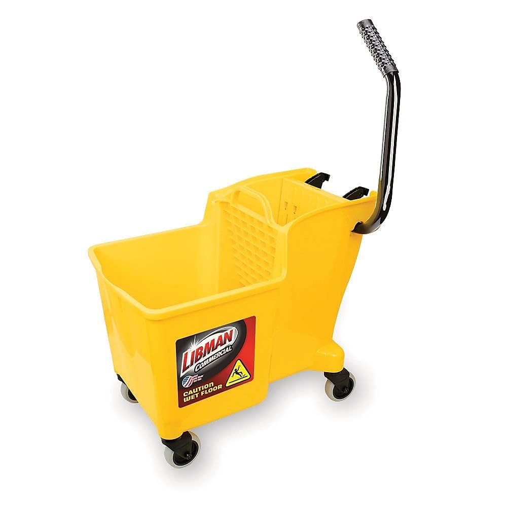 Libman Commercial 1095 One-Piece Bucket and Wringer, Polypropylene, Yellow