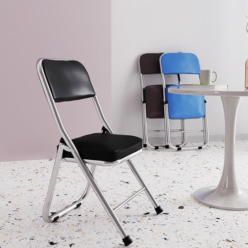 Folding Chairs with Padded Seats, Metal, Space Saving for Indoor Outdoor Use O657