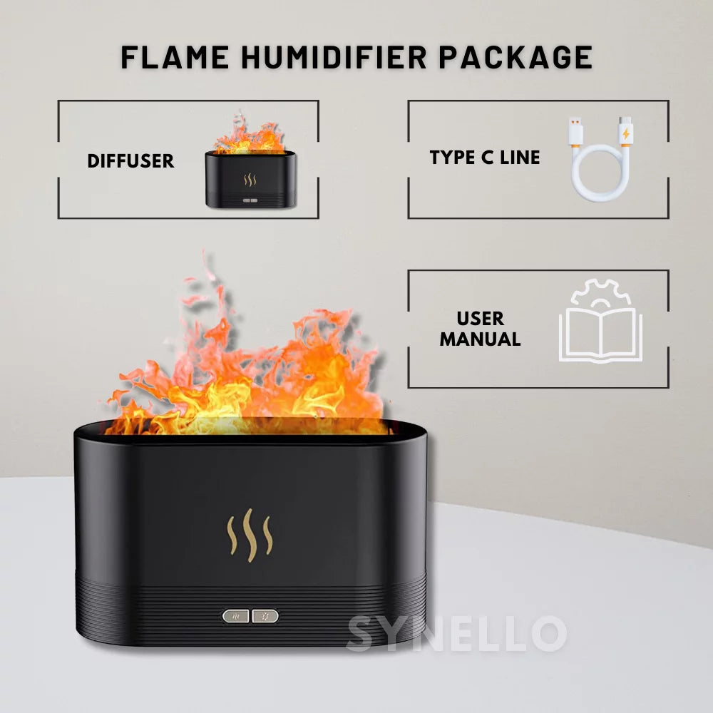 Flame Diffuser for Essential Oils, 180ml Cool Mist Humidifier Y6202