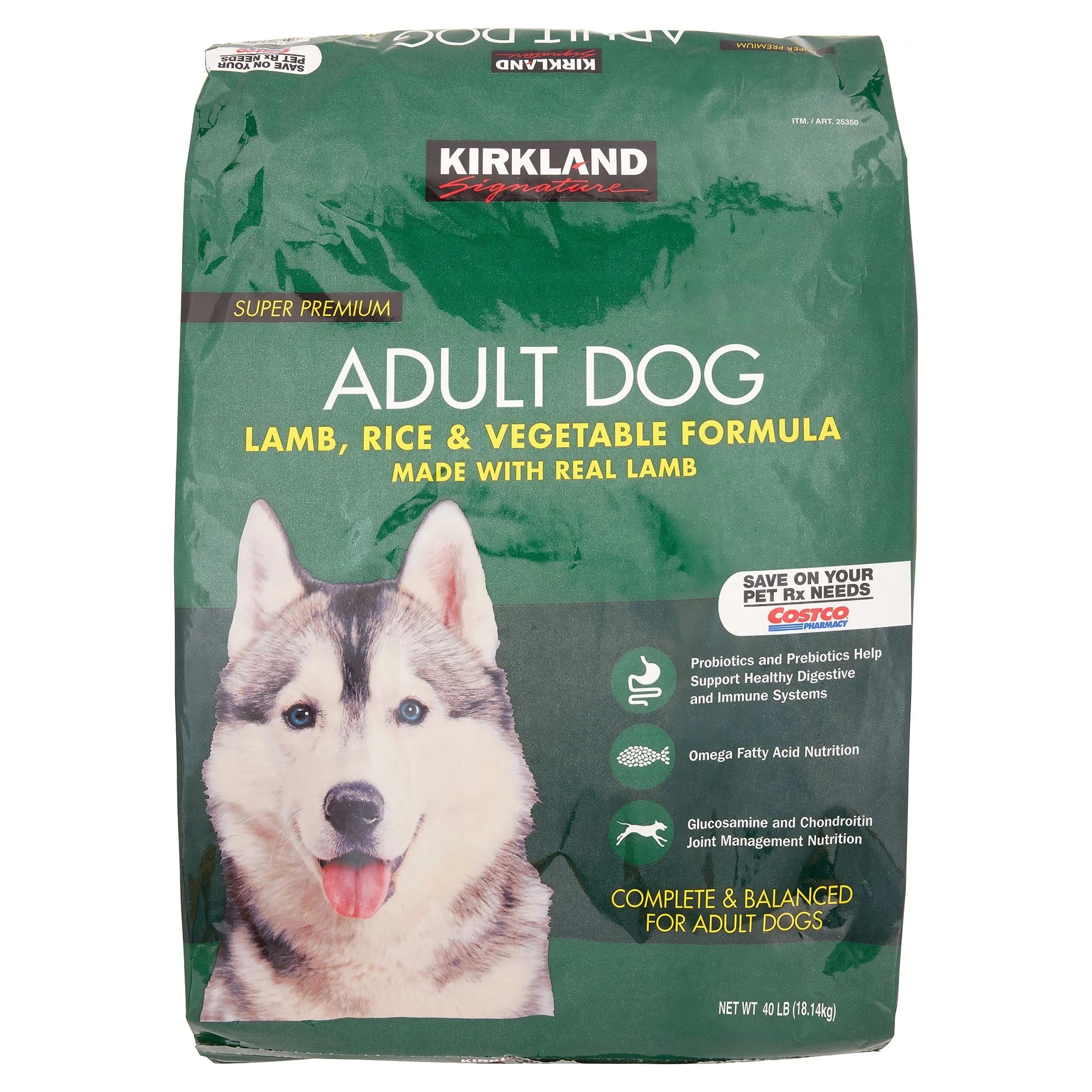 Kirkland Signature Lamb, Rice & Vegetable Formula Dry Dog Food, 40 Lb