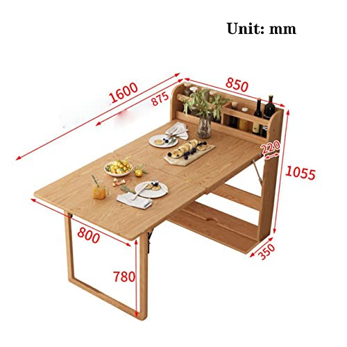 Wall Mounted Fold Out Dining Table with Storage Shelf D489657