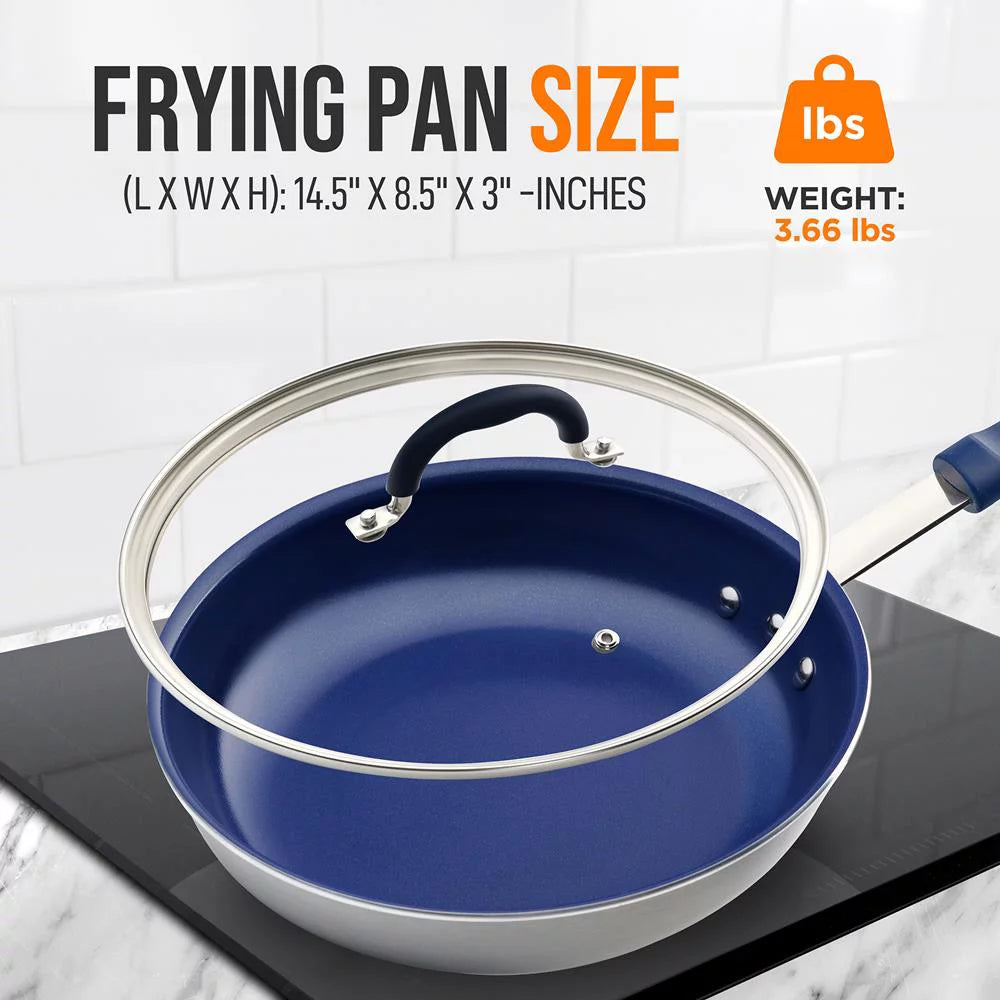 8" Nonstick Frying Pan with Lid, Ceramic Coating M540723